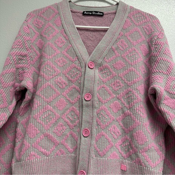 Face Tiles wool and cotton cardigan - Picture 4 of 6